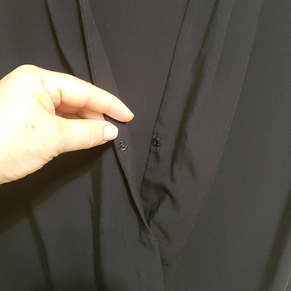 Lamarque Cinta Surplice Black Viscose Cap Sleeve Bodysuit - Picture 5 of 8